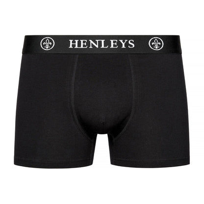Black - Pack Shot - Henleys Mens Quintlock Boxer Shorts (Pack of 5)