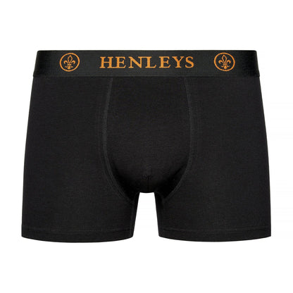 Black - Close up - Henleys Mens Quintlock Boxer Shorts (Pack of 5)