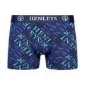 Navy - Side - Henleys Mens Rutling Assorted Designs Boxer Shorts (Pack of 5)