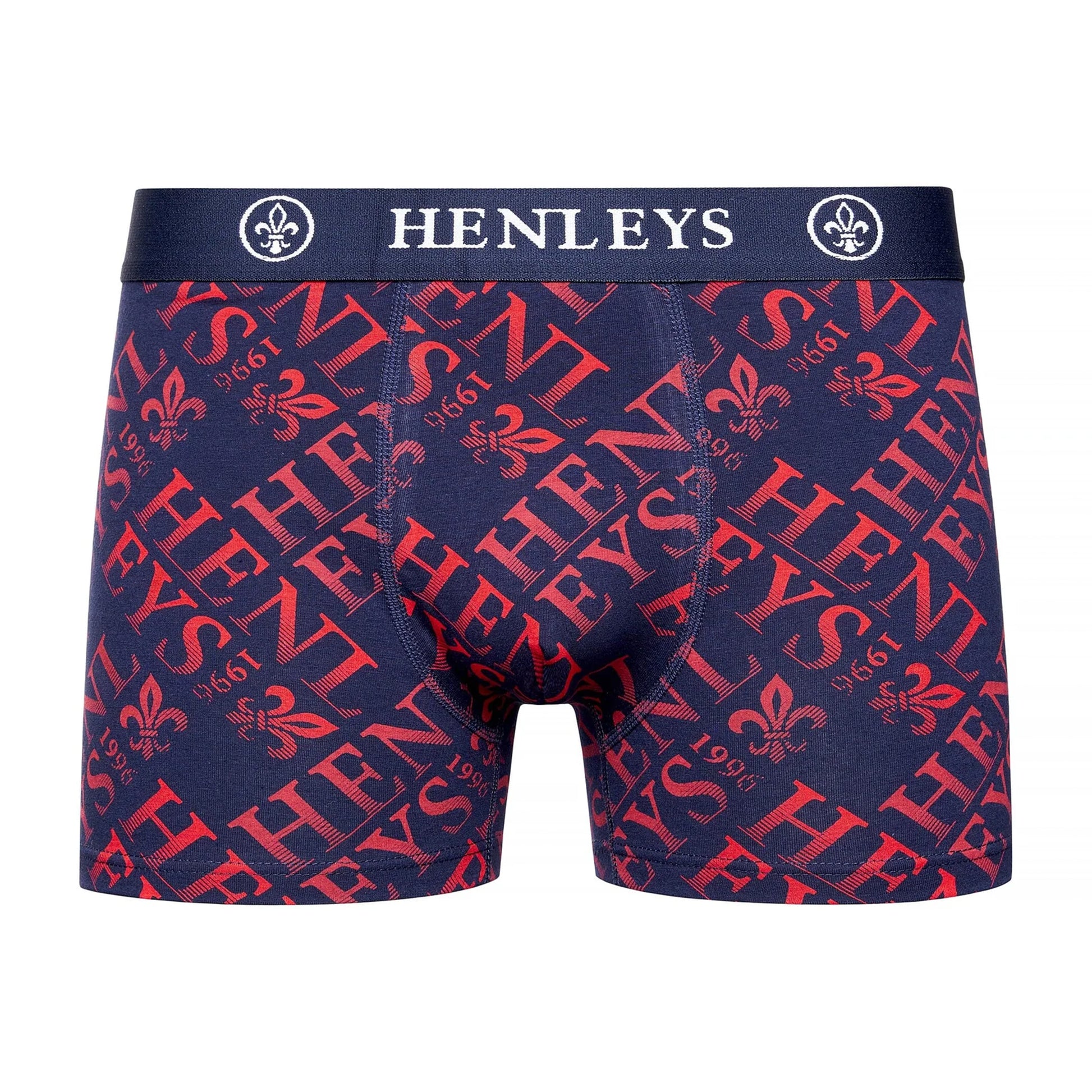 Navy - Lifestyle - Henleys Mens Rutling Assorted Designs Boxer Shorts (Pack of 5)