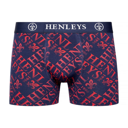 Navy - Lifestyle - Henleys Mens Rutling Assorted Designs Boxer Shorts (Pack of 5)