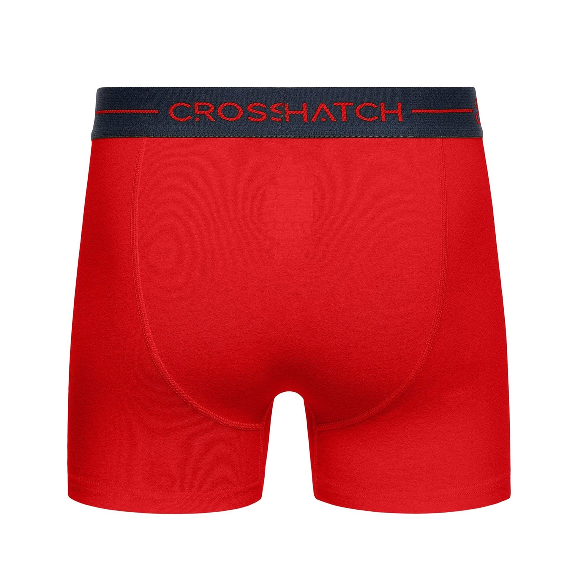 Red-Grey Marl-Navy - Back - Crosshatch Mens Warbler Boxer Shorts (Pack of 3)