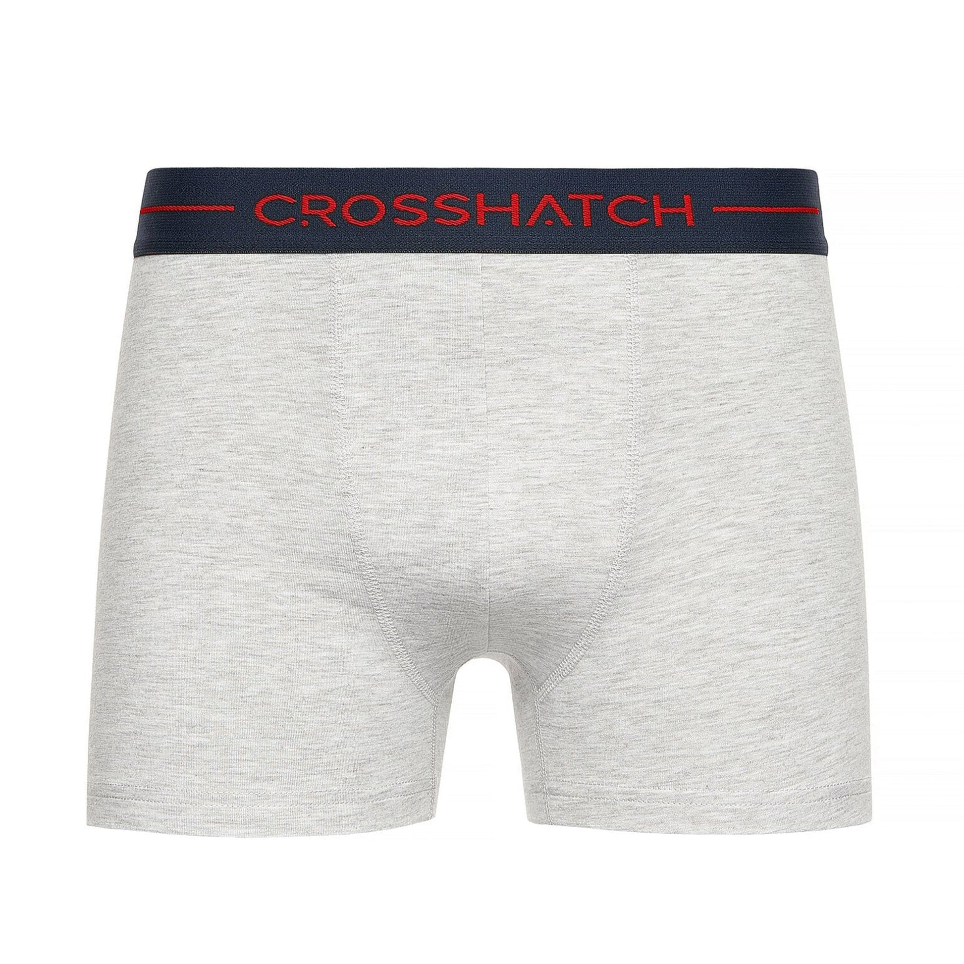 Red-Grey Marl-Navy - Side - Crosshatch Mens Warbler Boxer Shorts (Pack of 3)