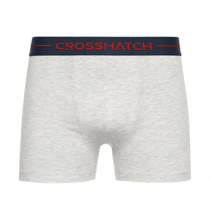 Red-Grey Marl-Navy - Side - Crosshatch Mens Warbler Boxer Shorts (Pack of 3)