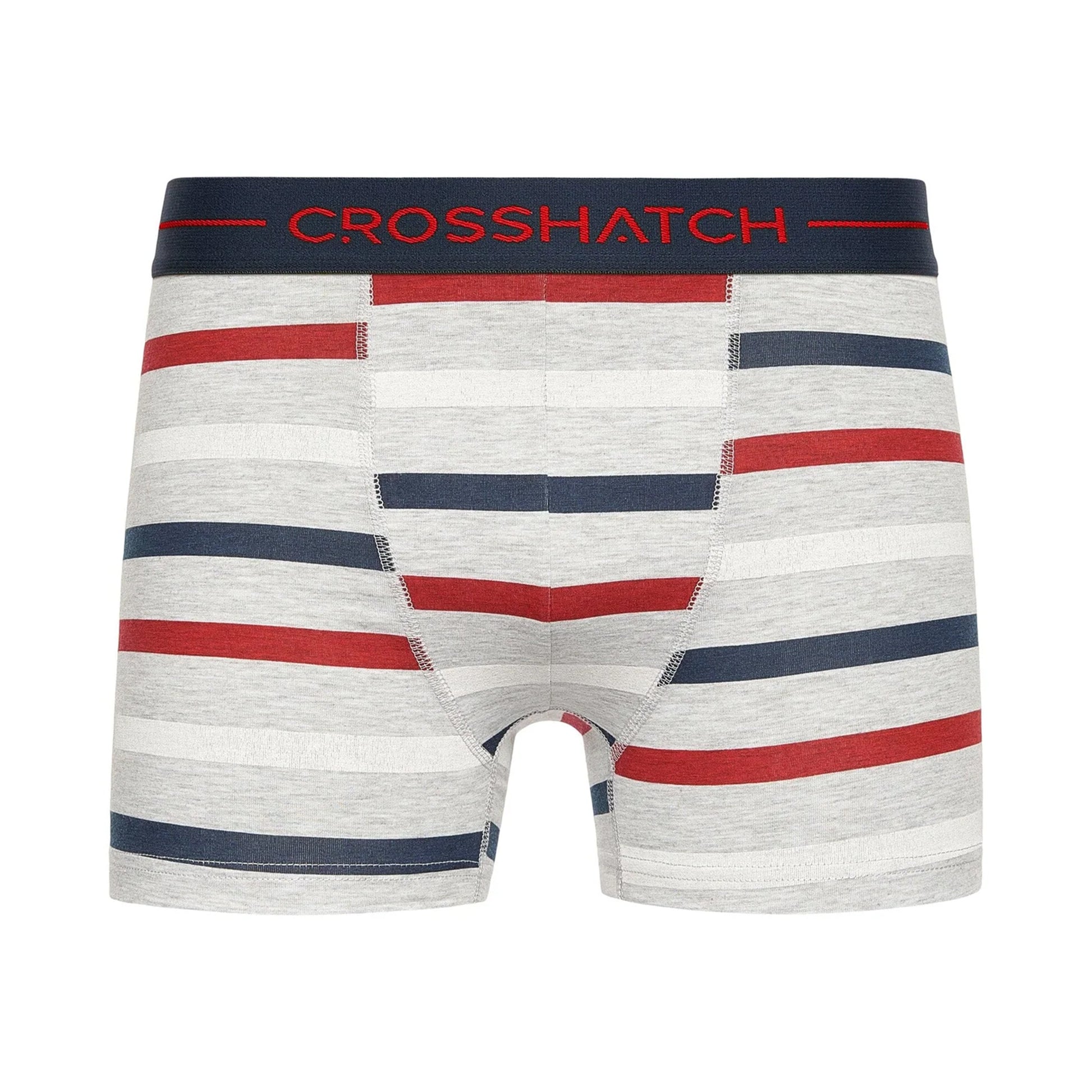 Red-Grey Marl-Navy - Lifestyle - Crosshatch Mens Warbler Boxer Shorts (Pack of 3)