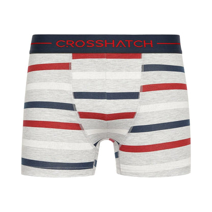 Red-Grey Marl-Navy - Lifestyle - Crosshatch Mens Warbler Boxer Shorts (Pack of 3)