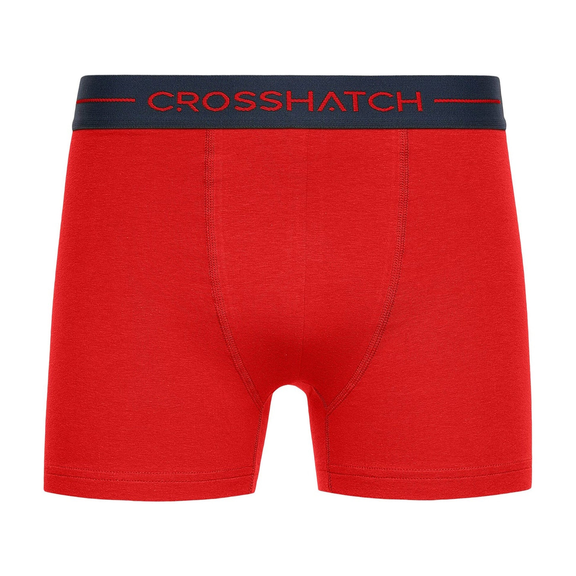 Red-Grey Marl-Navy - Pack Shot - Crosshatch Mens Warbler Boxer Shorts (Pack of 3)