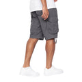 Charcoal - Back - Crosshatch Mens Jamstar Cargo Shorts