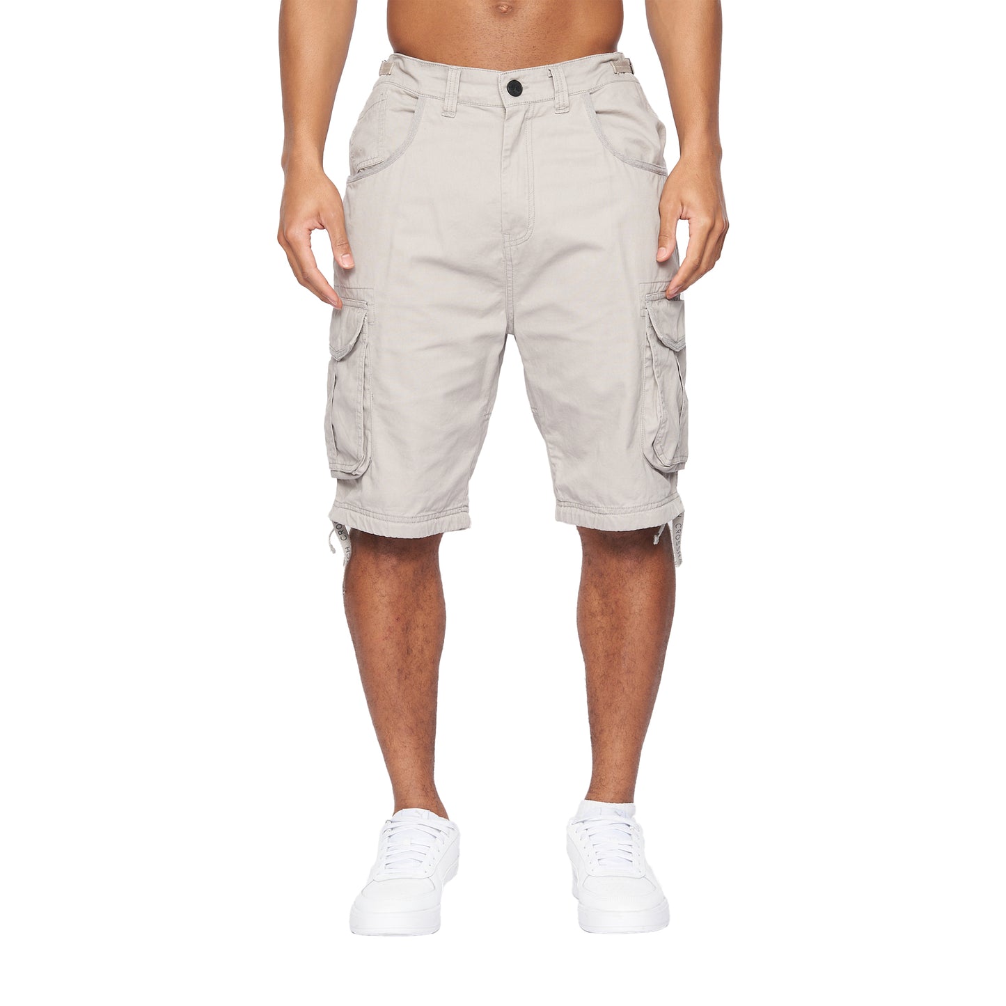 Light Grey - Front - Crosshatch Mens Jamstar Cargo Shorts