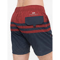 Red - Back - Crosshatch Mens Cranfound Swim Shorts