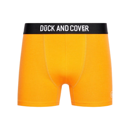 Yellow-Red-Black - Side - Duck and Cover Mens Fiery Boxer Shorts (Pack of 3)