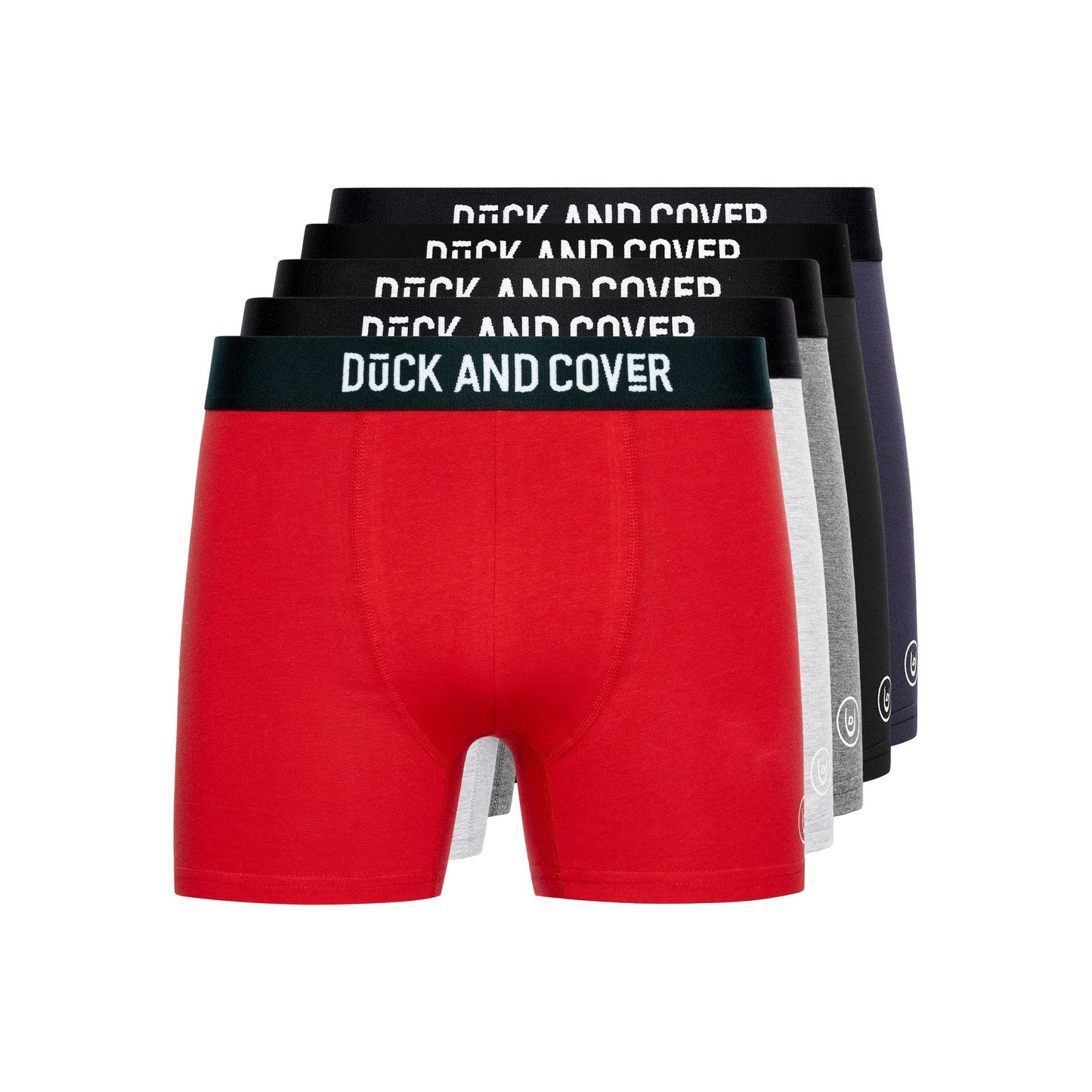 Multicoloured - Front - Duck and Cover Mens Mulbers Boxer Shorts (Pack of 5)