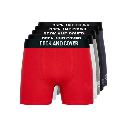 Multicoloured - Front - Duck and Cover Mens Mulbers Boxer Shorts (Pack of 5)