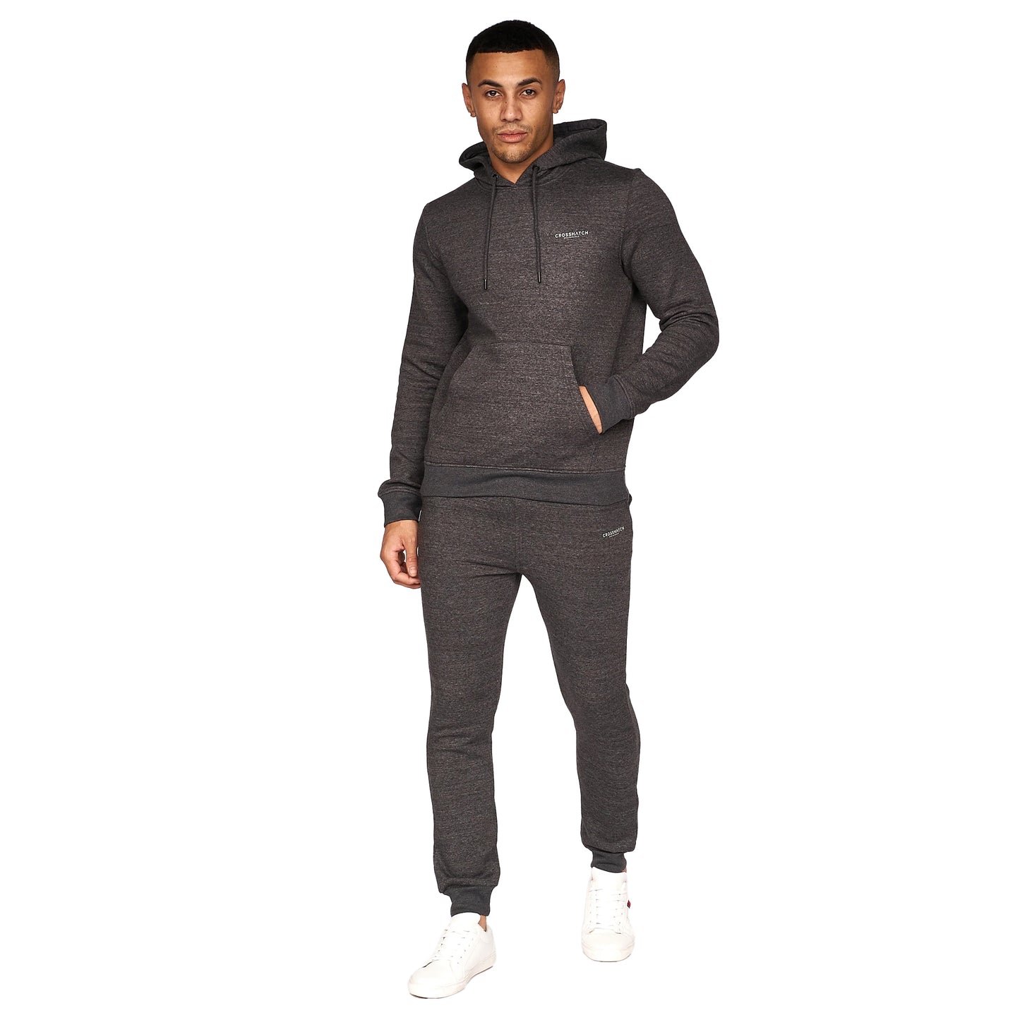 Charcoal Marl - Side - Crosshatch Mens Chelmere Jogging Bottoms