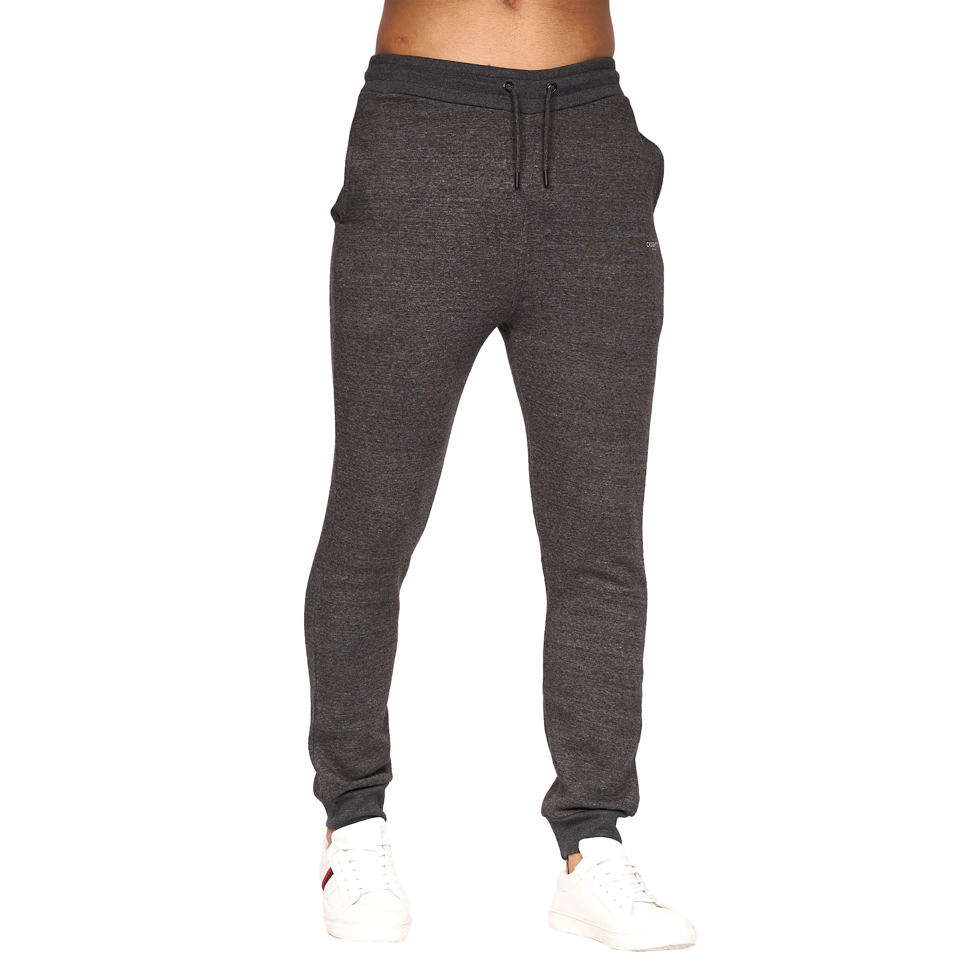 Charcoal Marl - Front - Crosshatch Mens Chelmere Jogging Bottoms