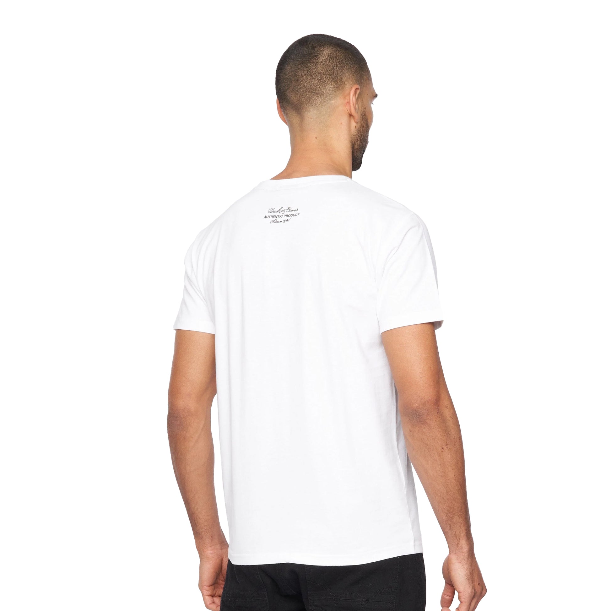 White - Back - Duck and Cover Mens Virgil T-Shirt