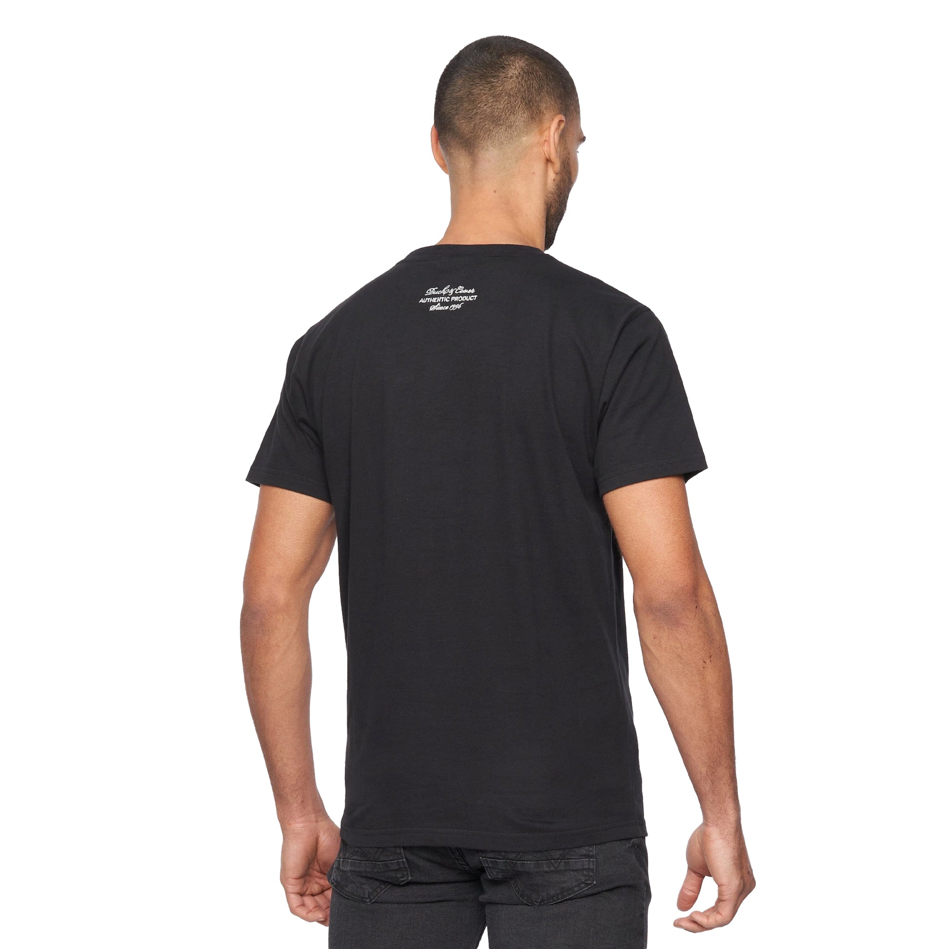 Black - Back - Duck and Cover Mens Rollins T-Shirt