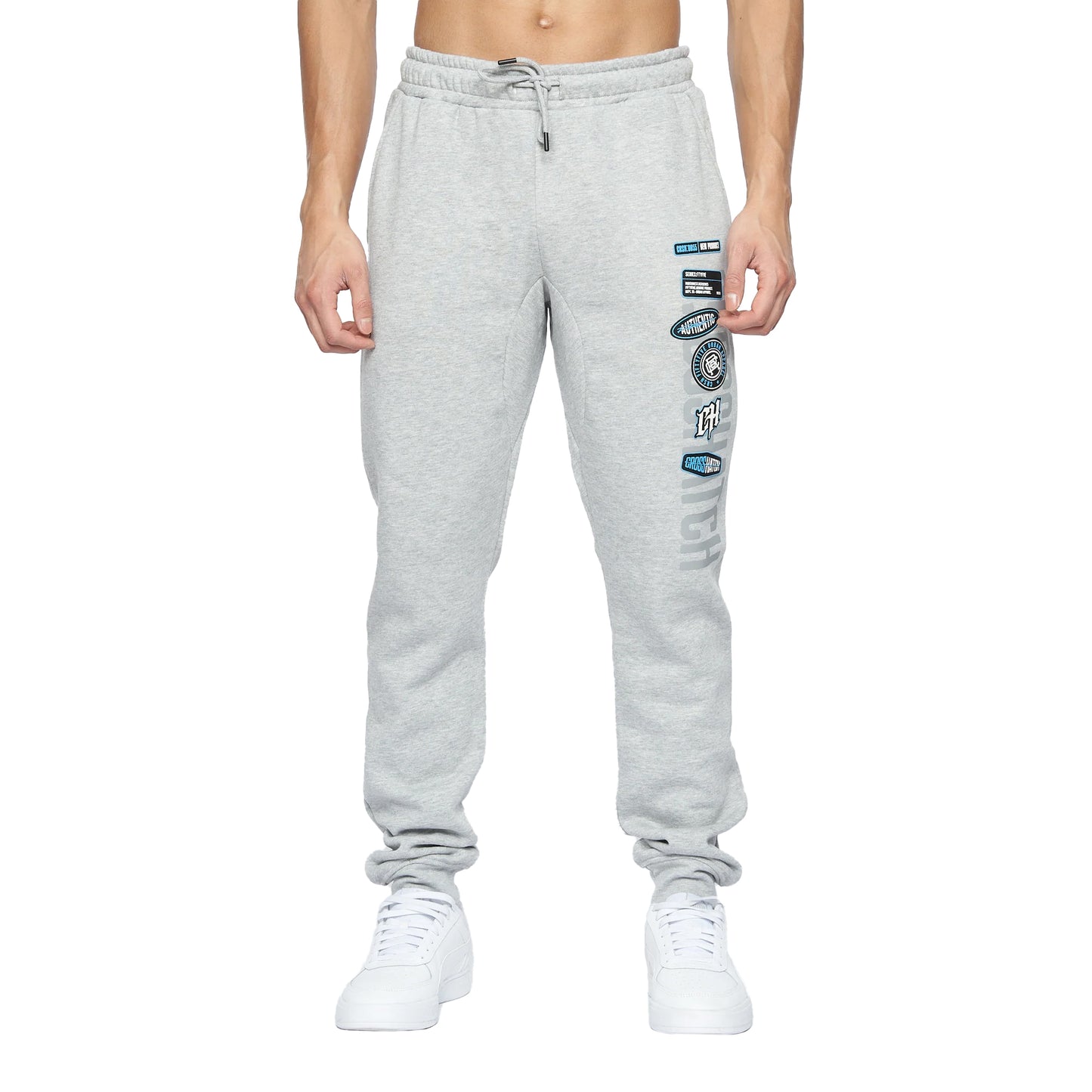 Light Grey Marl - Front - Crosshatch Mens Pepperhill Jogging Bottoms