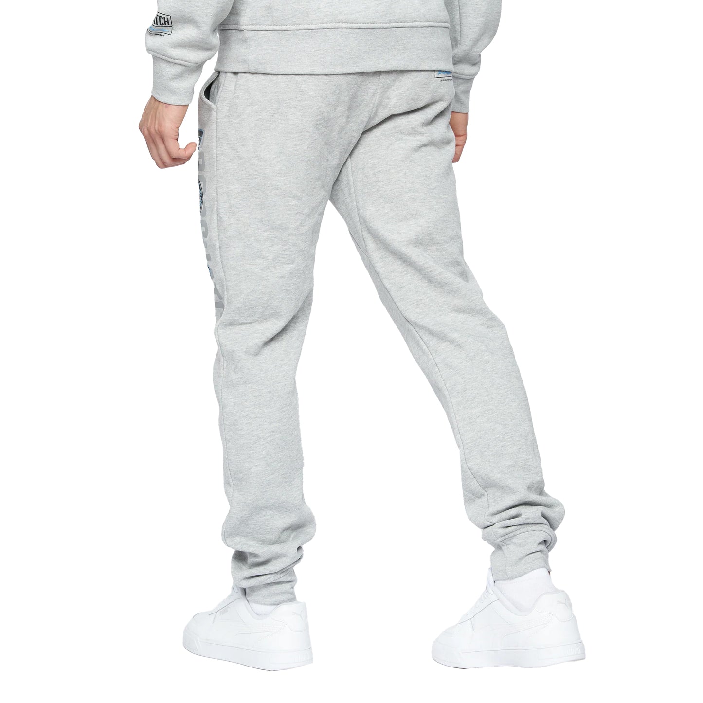 Light Grey Marl - Back - Crosshatch Mens Pepperhill Jogging Bottoms