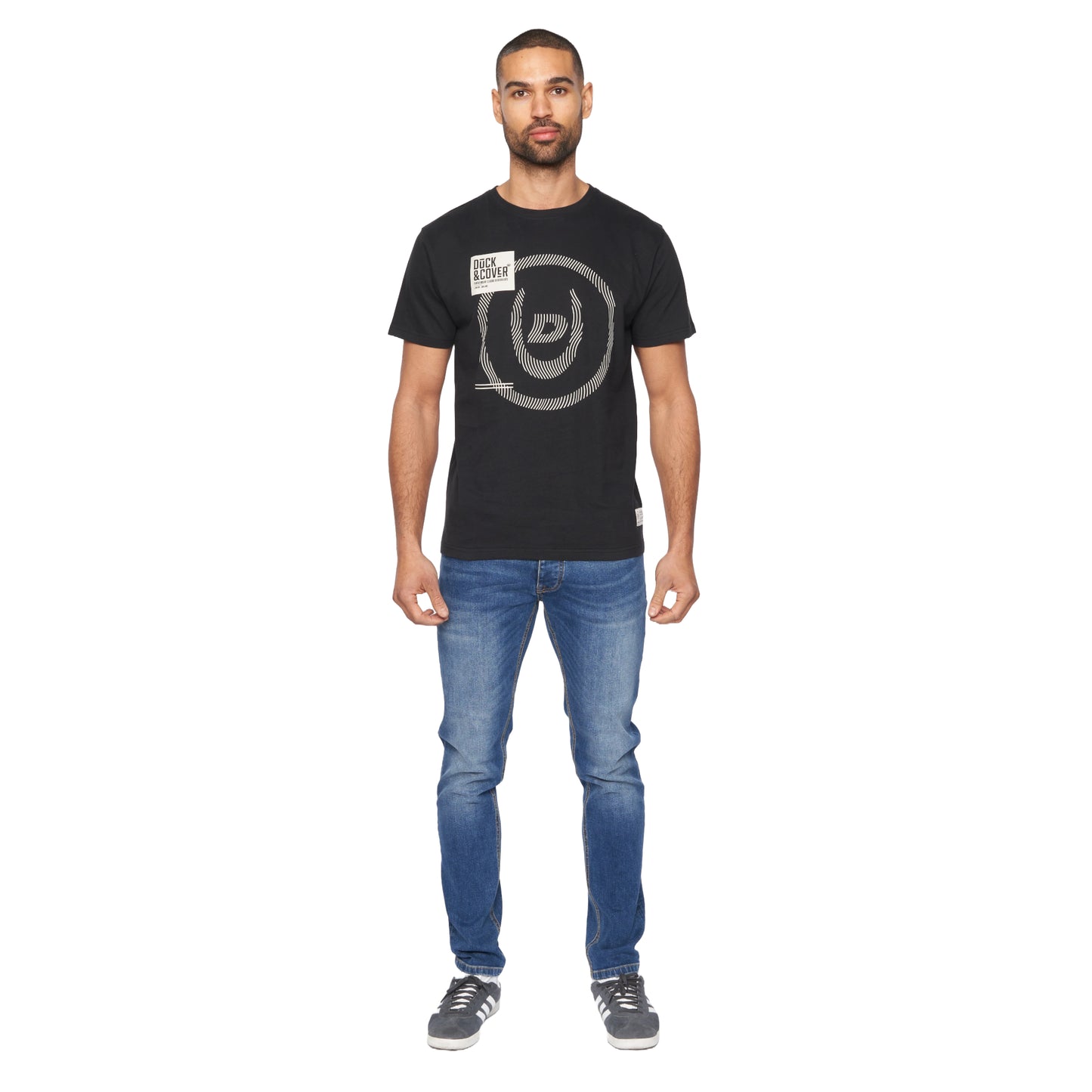 Black - Side - Duck and Cover Mens Sandoval T-Shirt