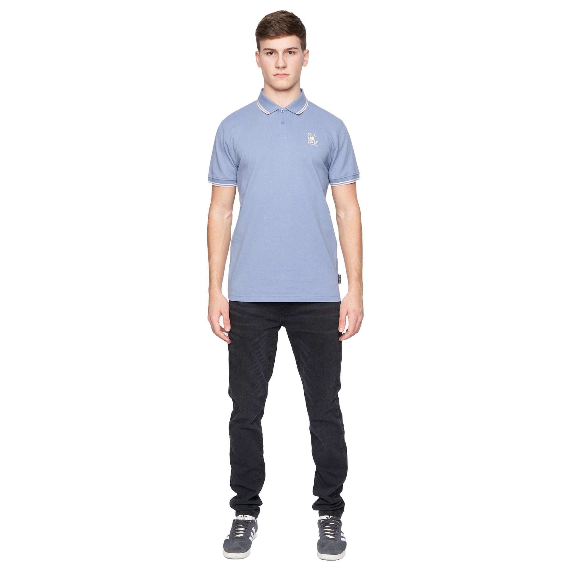 Blue - Side - Duck and Cover Mens Sameer Polo Shirt