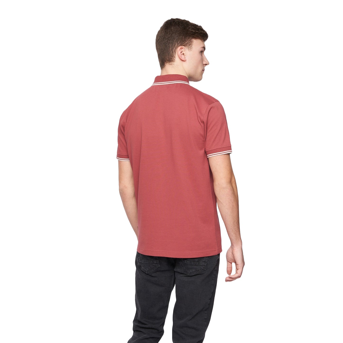 Red - Back - Duck and Cover Mens Sameer Polo Shirt