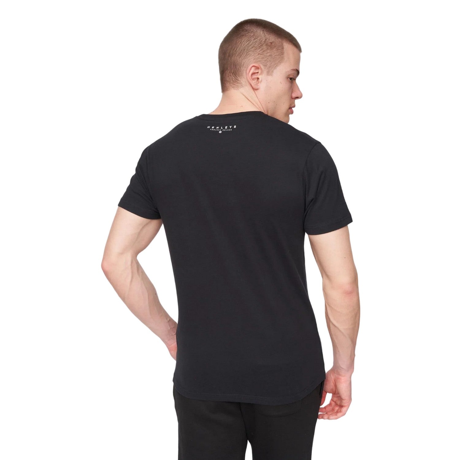 Black - Back - Henleys Mens Curveball T-Shirt