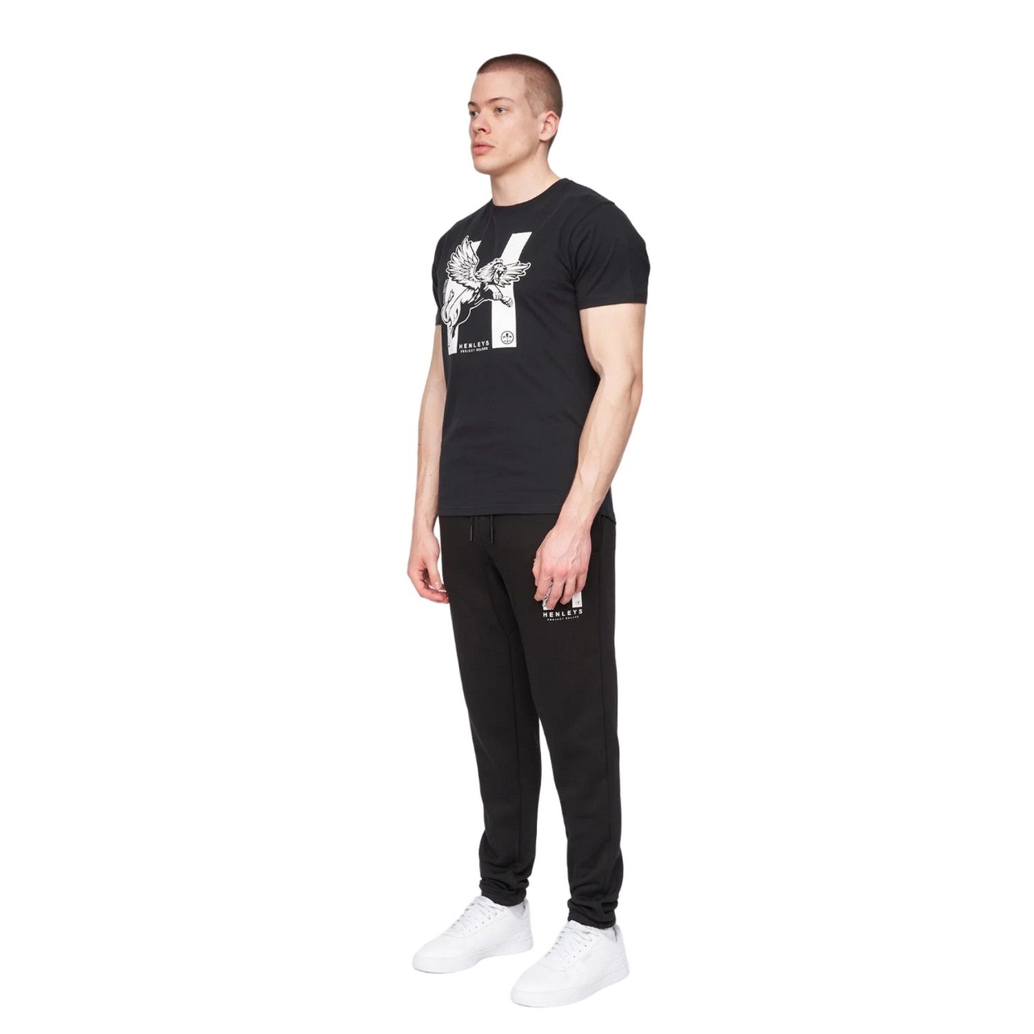 Black - Side - Henleys Mens Curveball T-Shirt