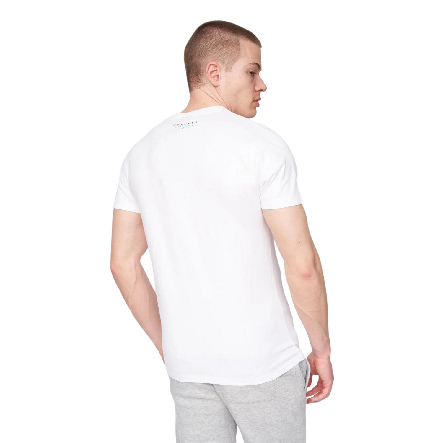 White - Back - Henleys Mens Curveball T-Shirt