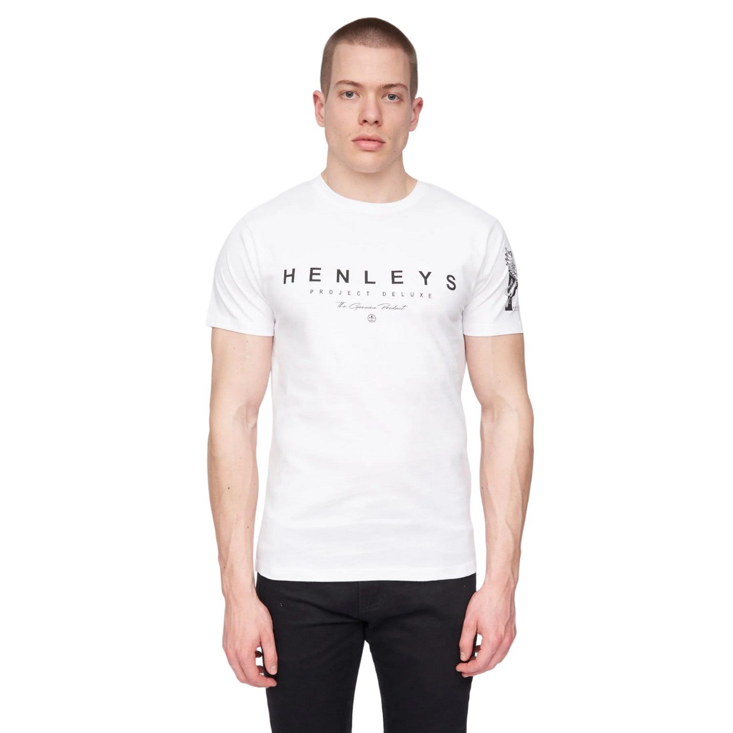 White - Front - Henleys Mens Kilhen Logo T-Shirt