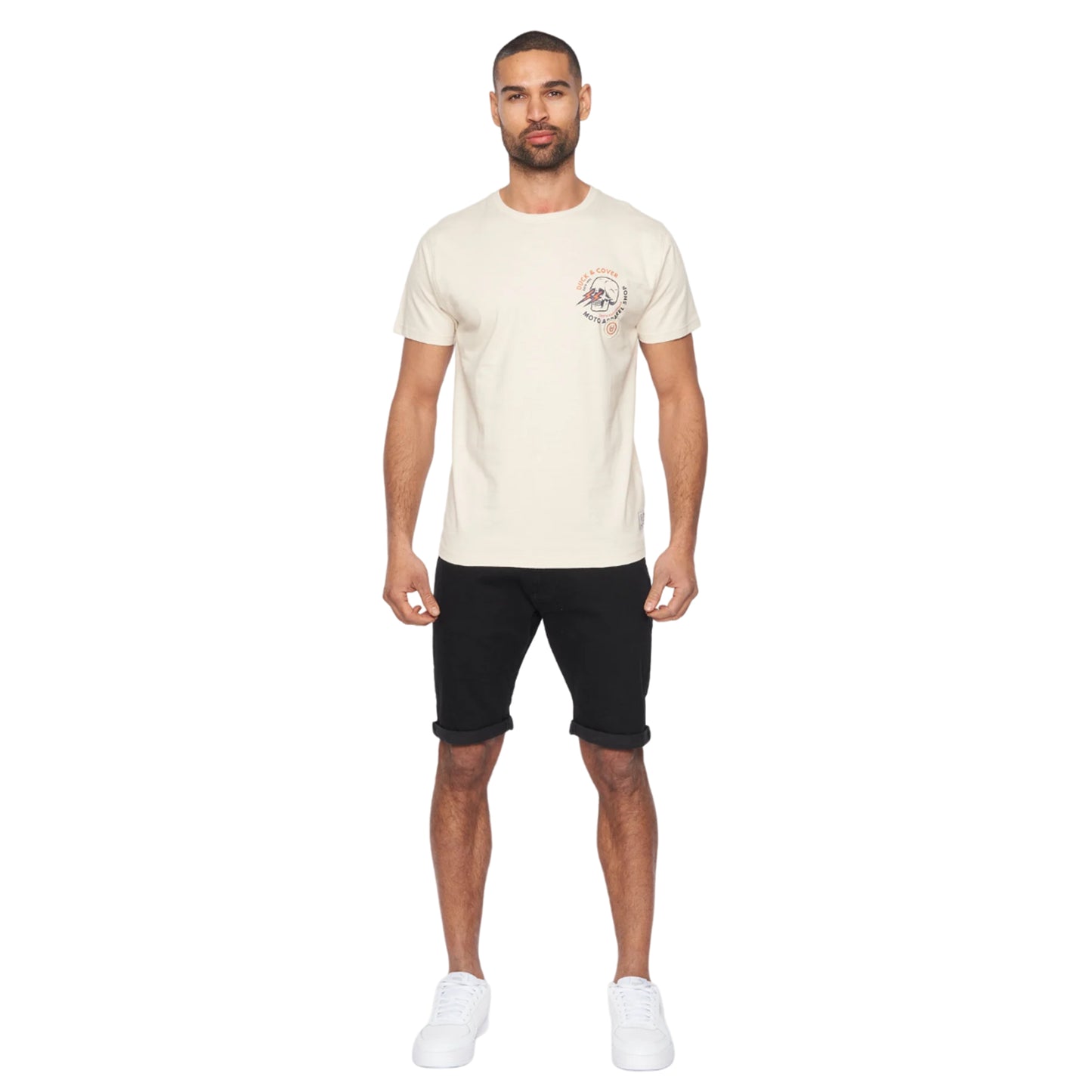 Off White - Side - Duck and Cover Mens Blevins T-Shirt