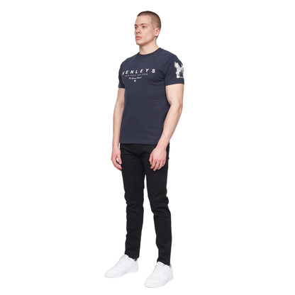 Navy - Side - Henleys Mens Hentyme T-Shirt