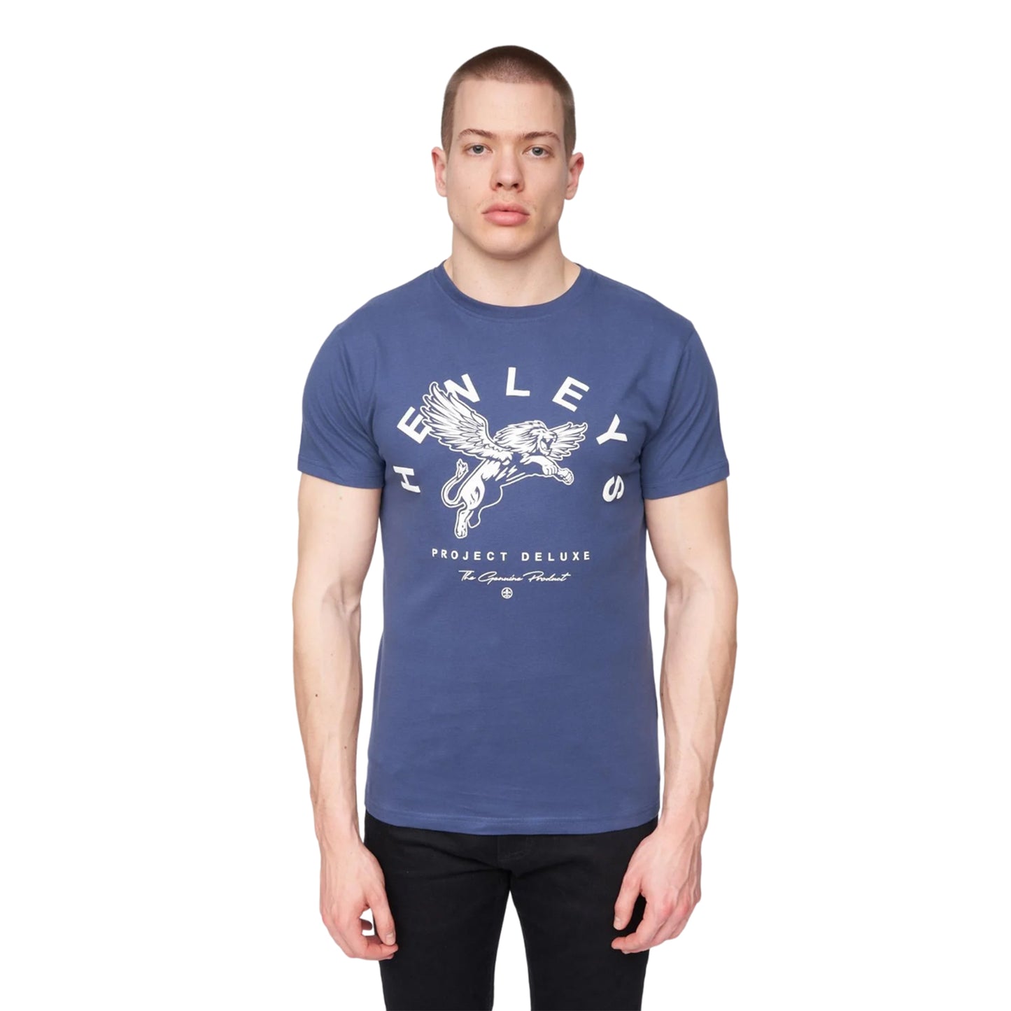 Deep Blue - Front - Henleys Mens Colhen Logo T-Shirt