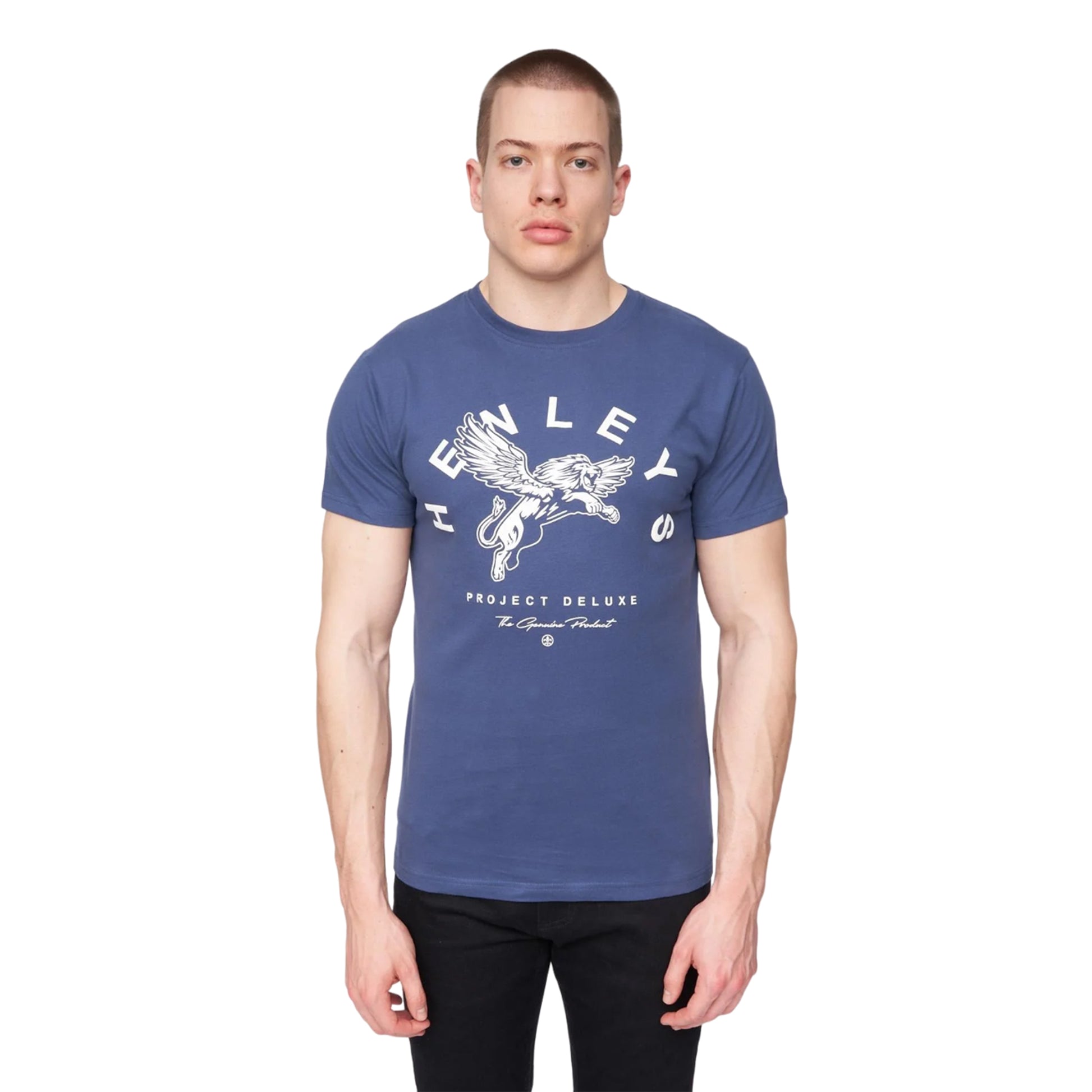 Deep Blue - Front - Henleys Mens Colhen Logo T-Shirt