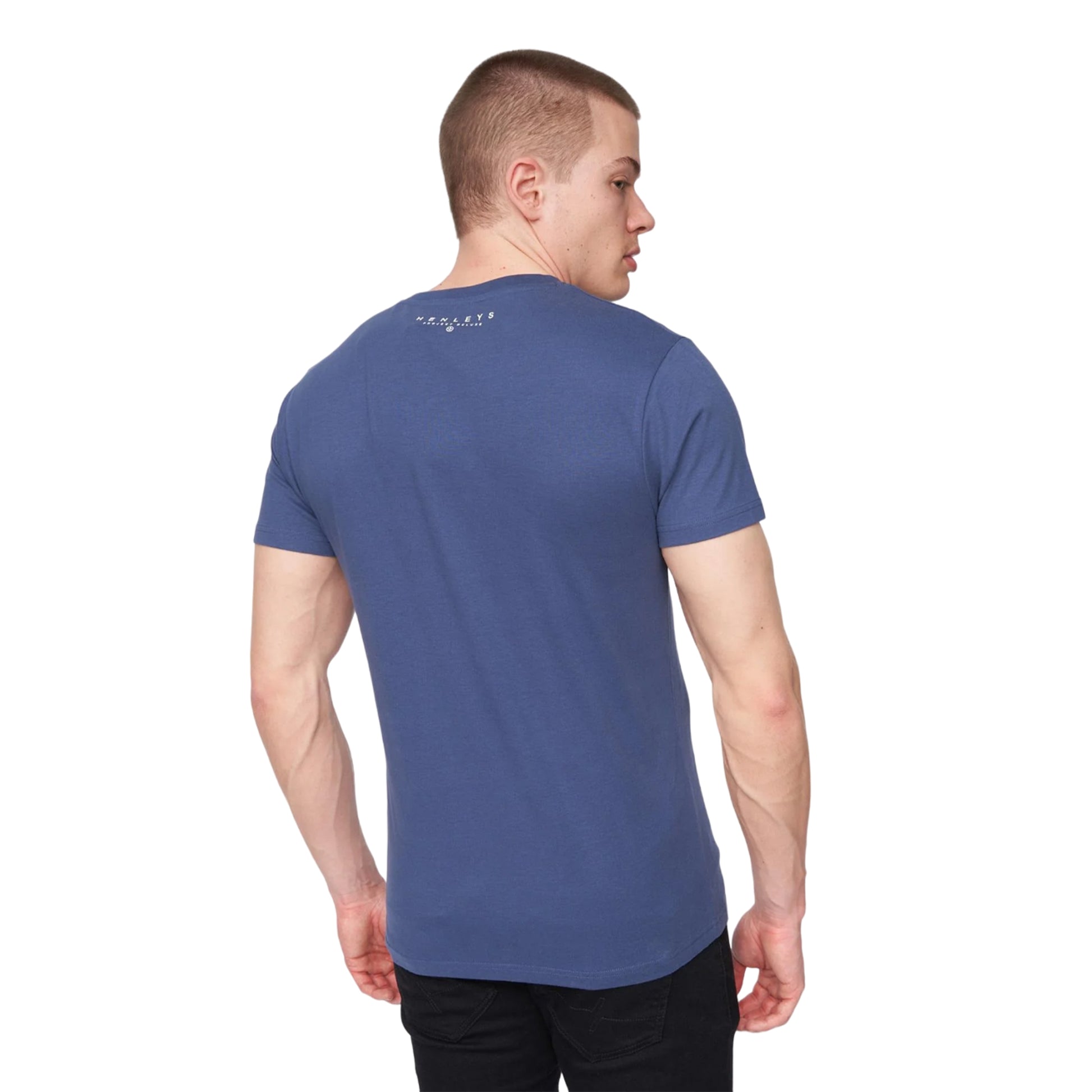 Deep Blue - Back - Henleys Mens Colhen Logo T-Shirt