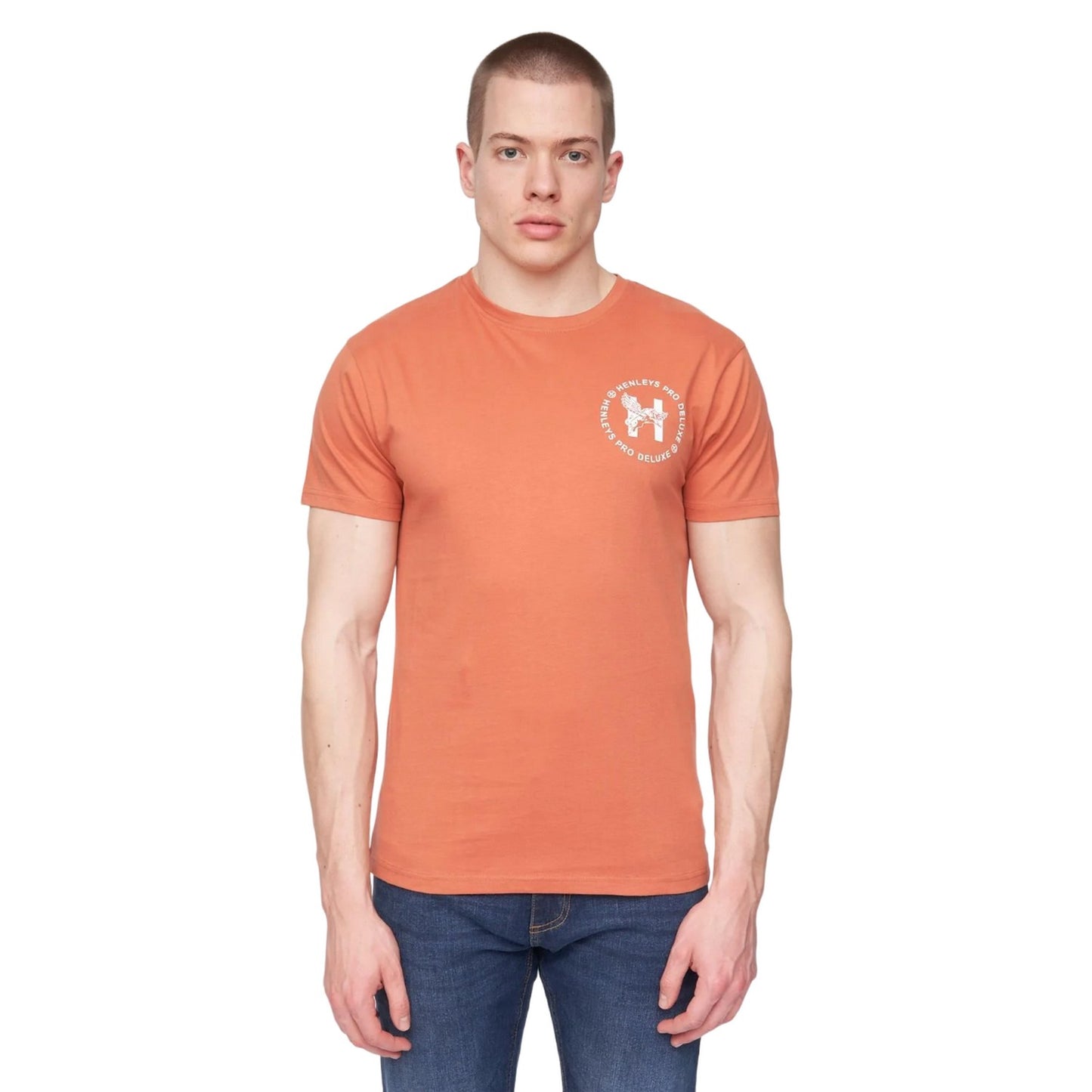 Brick Red - Front - Henleys Mens Metafone Logo T-Shirt