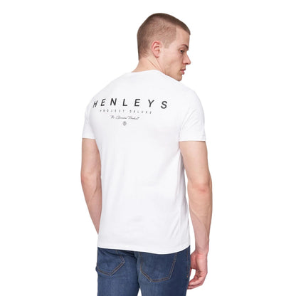 White - Back - Henleys Mens Metafone Logo T-Shirt