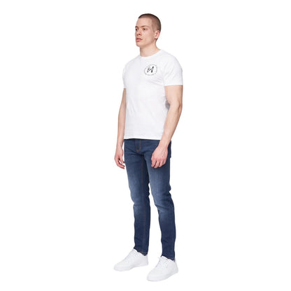 White - Side - Henleys Mens Metafone Logo T-Shirt