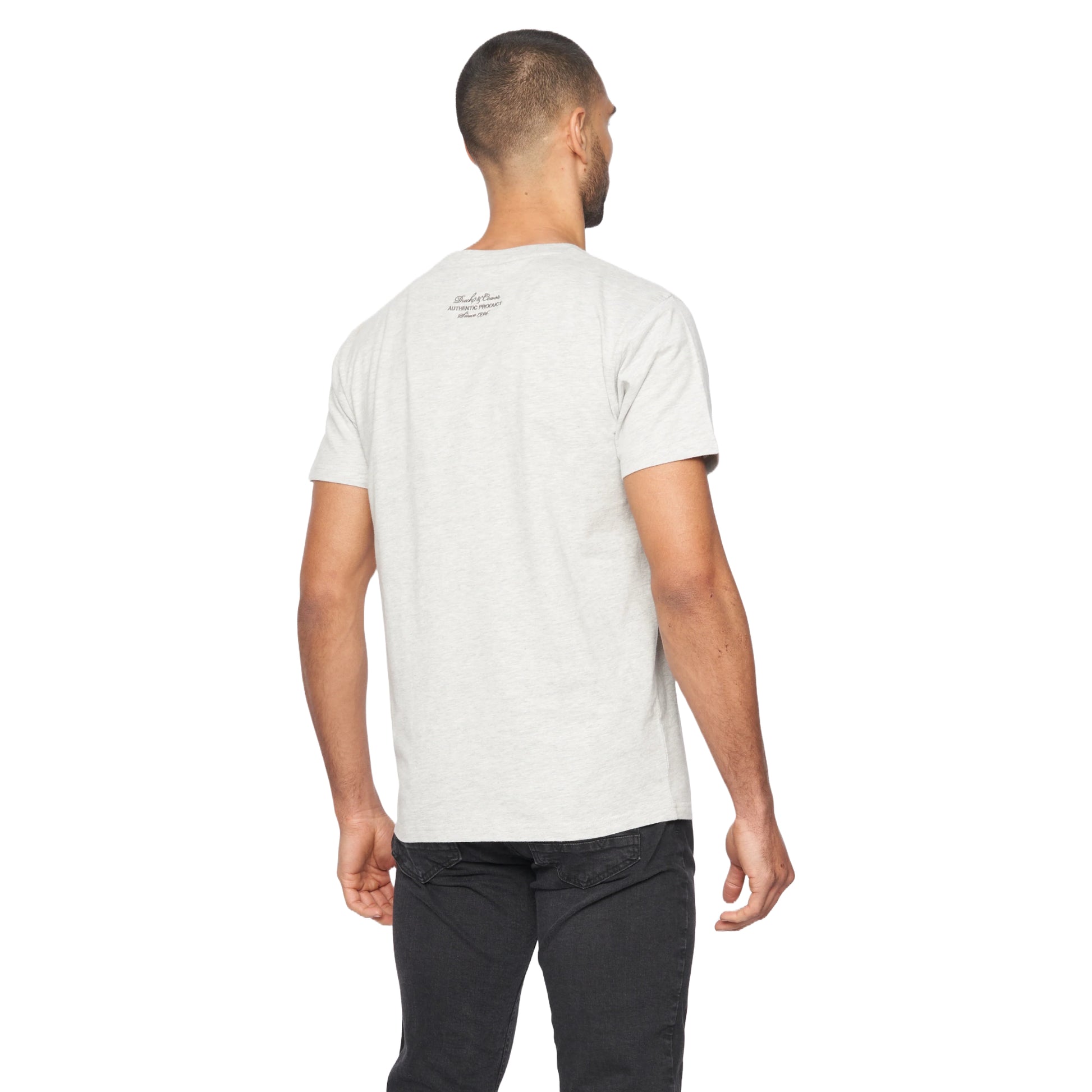 Grey Marl - Back - Duck and Cover Mens Shaffer T-Shirt