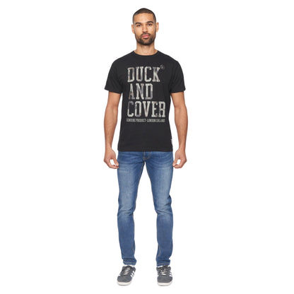 Black - Side - Duck and Cover Mens Carrillo Camo T-Shirt