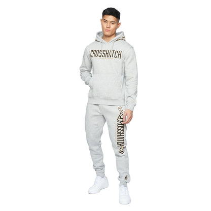Light Grey Marl - Side - Crosshatch Mens Doddington Hoodie