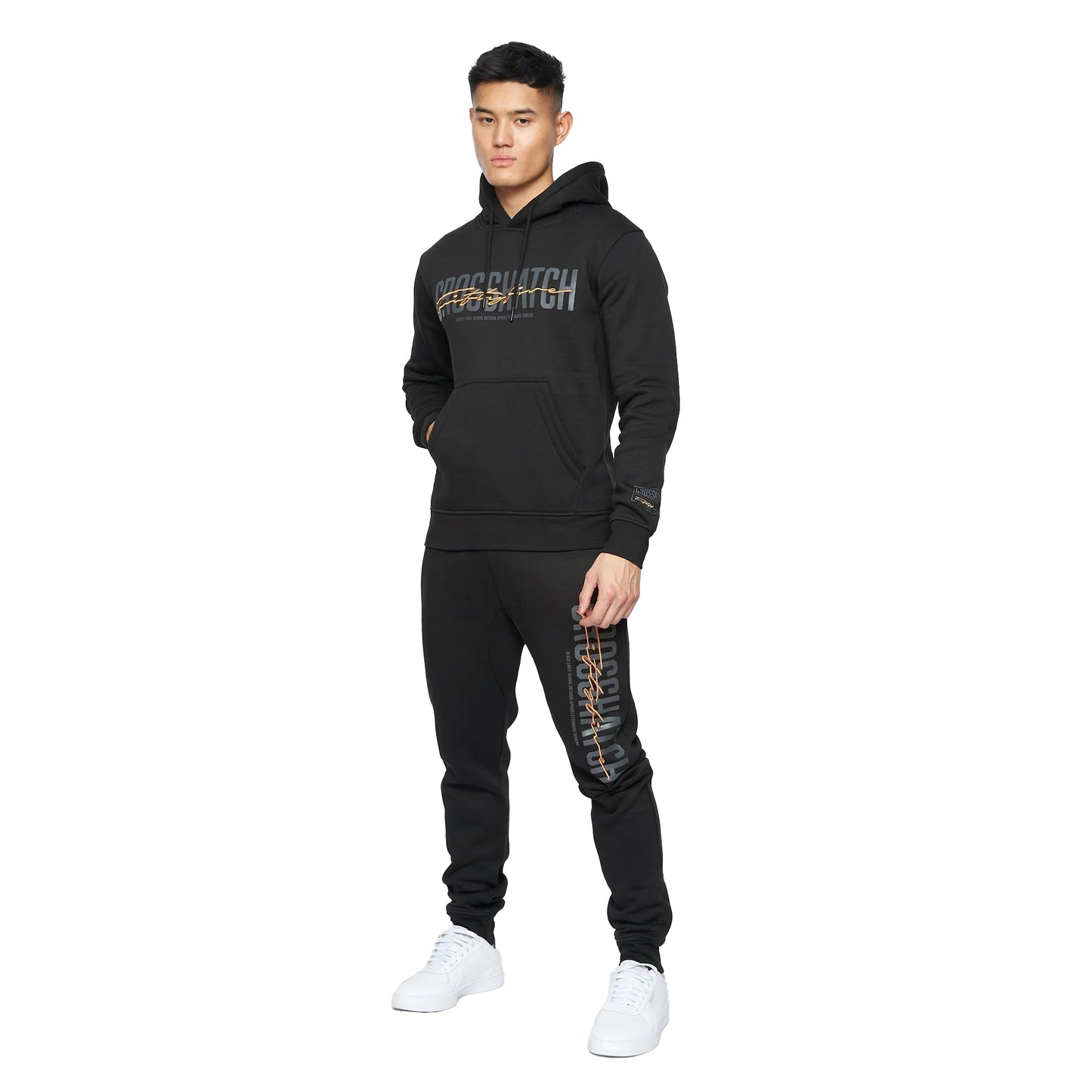 Black - Side - Crosshatch Mens Gooch Logo Hoodie