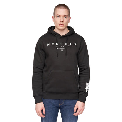 Black - Front - Henleys Mens Hentyme Logo Hoodie