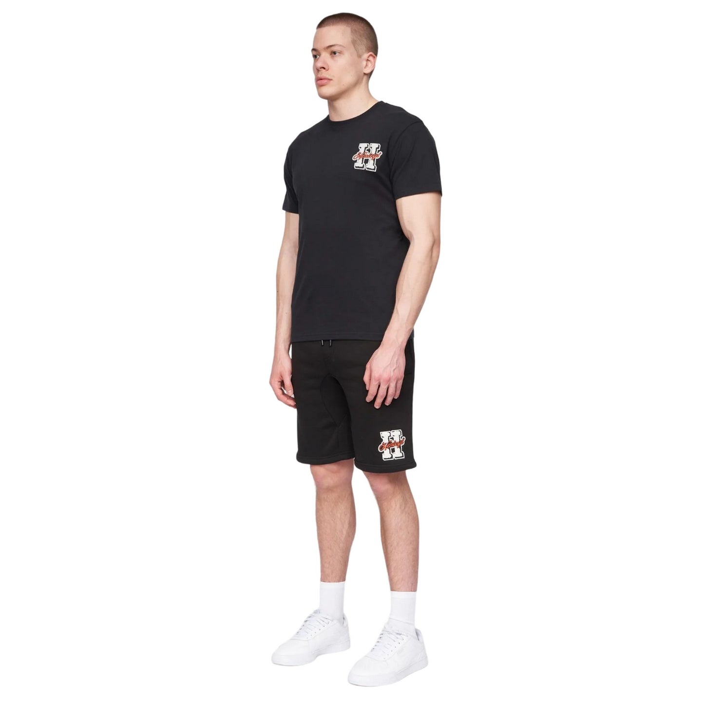 Black - Side - Henleys Mens Aitchen Logo T-Shirt