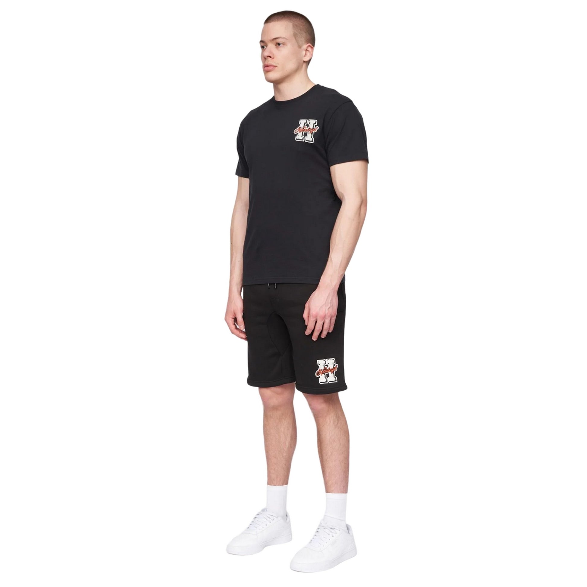 Black - Side - Henleys Mens Aitchen Logo T-Shirt