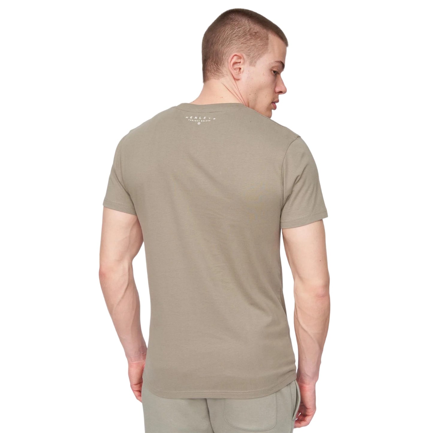 Dusky Olive - Back - Henleys Mens Aitchen Logo T-Shirt