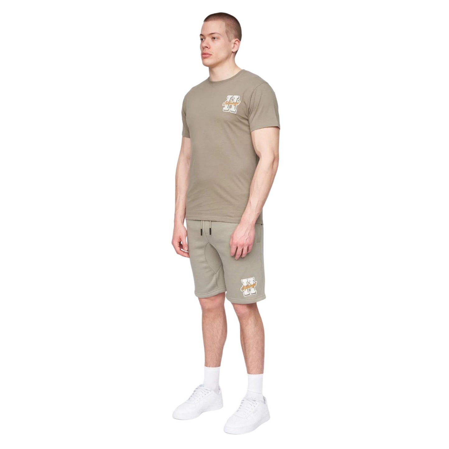 Dusky Olive - Side - Henleys Mens Aitchen Logo T-Shirt