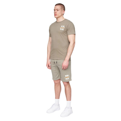 Dusky Olive - Side - Henleys Mens Aitchen Logo T-Shirt