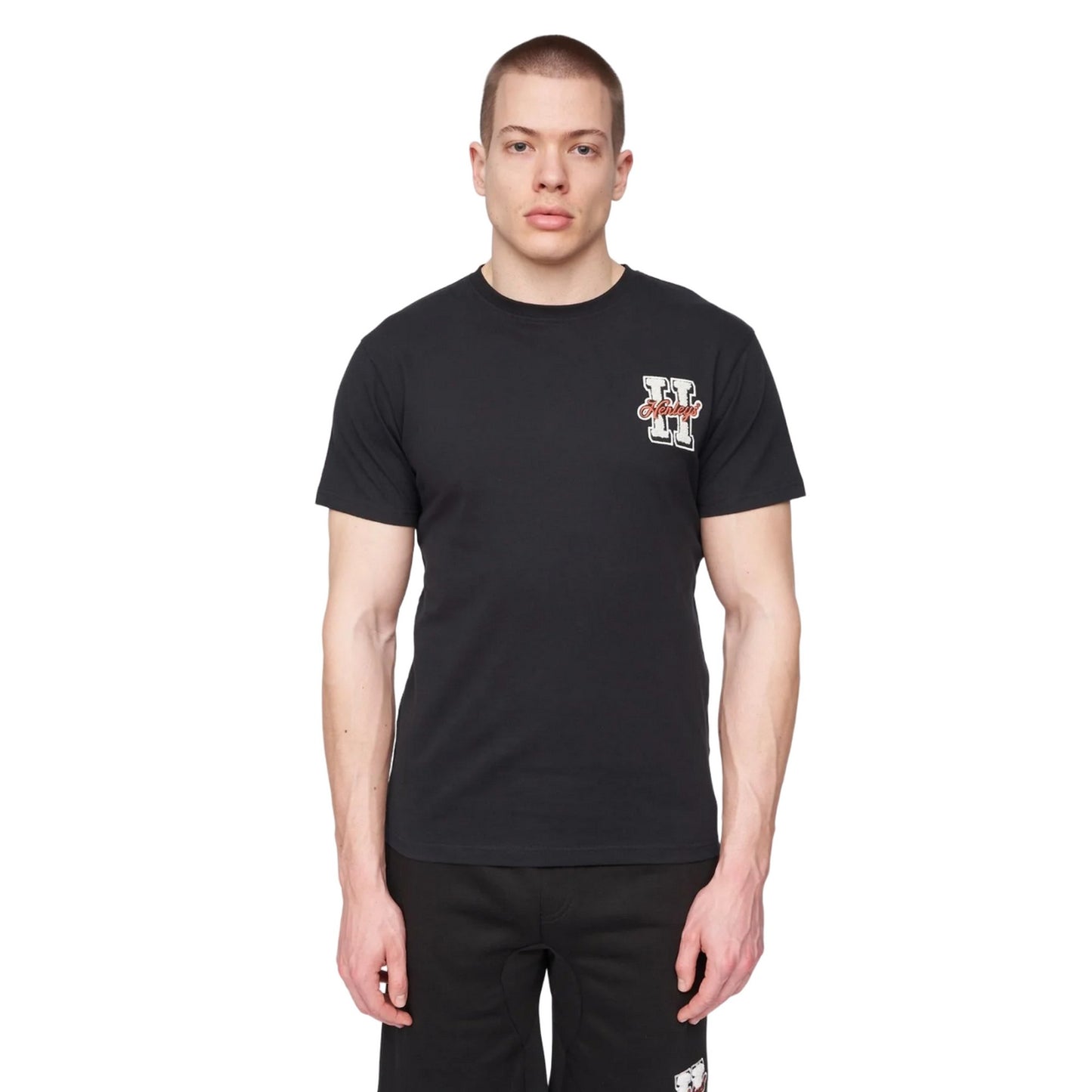 Black - Front - Henleys Mens Aitchen Logo T-Shirt