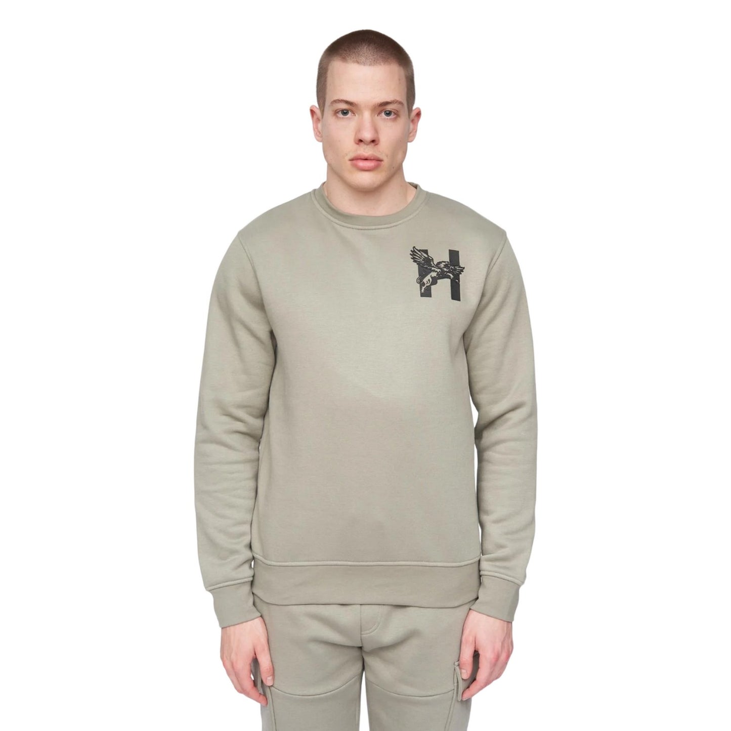 Dusty Blue - Front - Henleys Mens Moorehen Crew Neck Sweatshirt